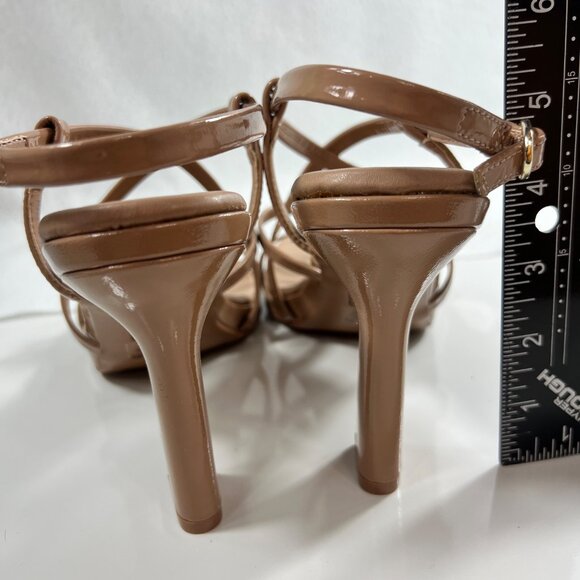 Naturalizer Luisa Beige Patent Strappy High Heel Sandals Leather Upper 10.5M - Picture 8 of 10